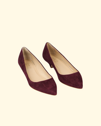 The Kitty Point Heel | Maroon Suede