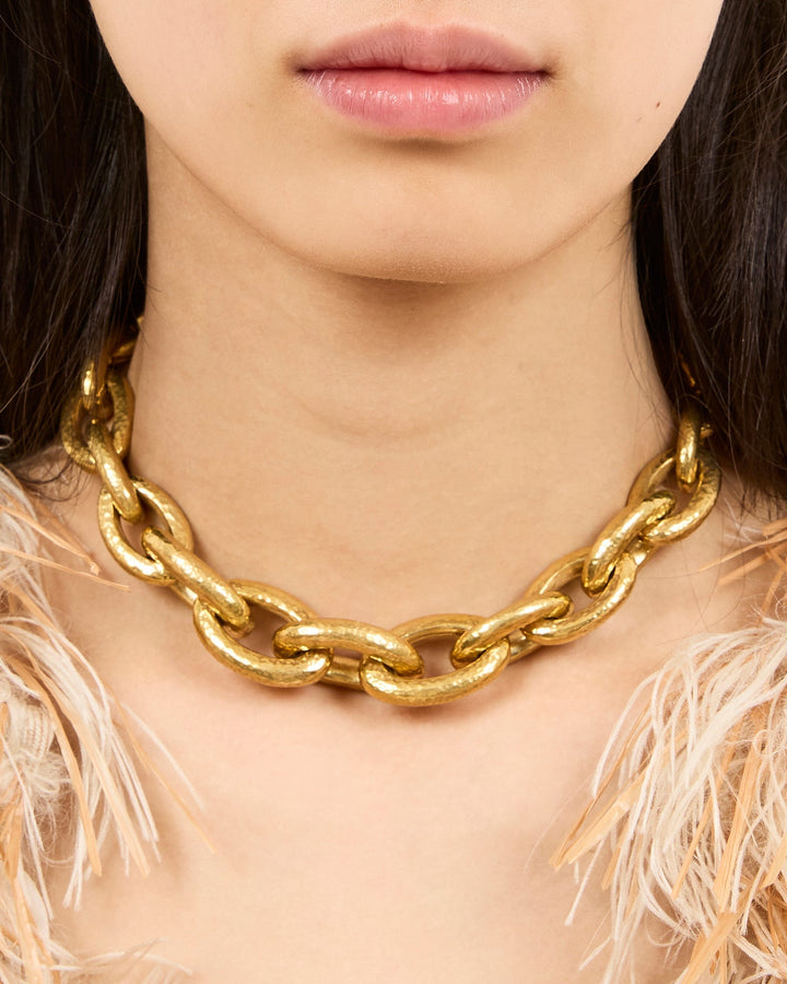 Gradient Oval Necklace | Brass