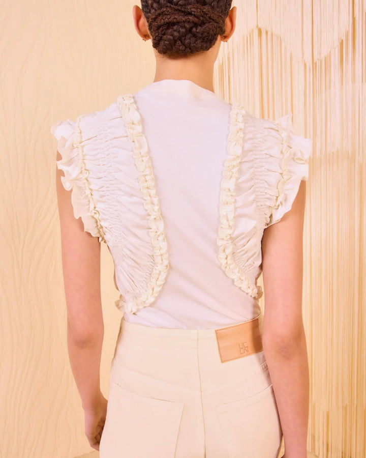 Val Sleeveless Ruffled Top | Pristine