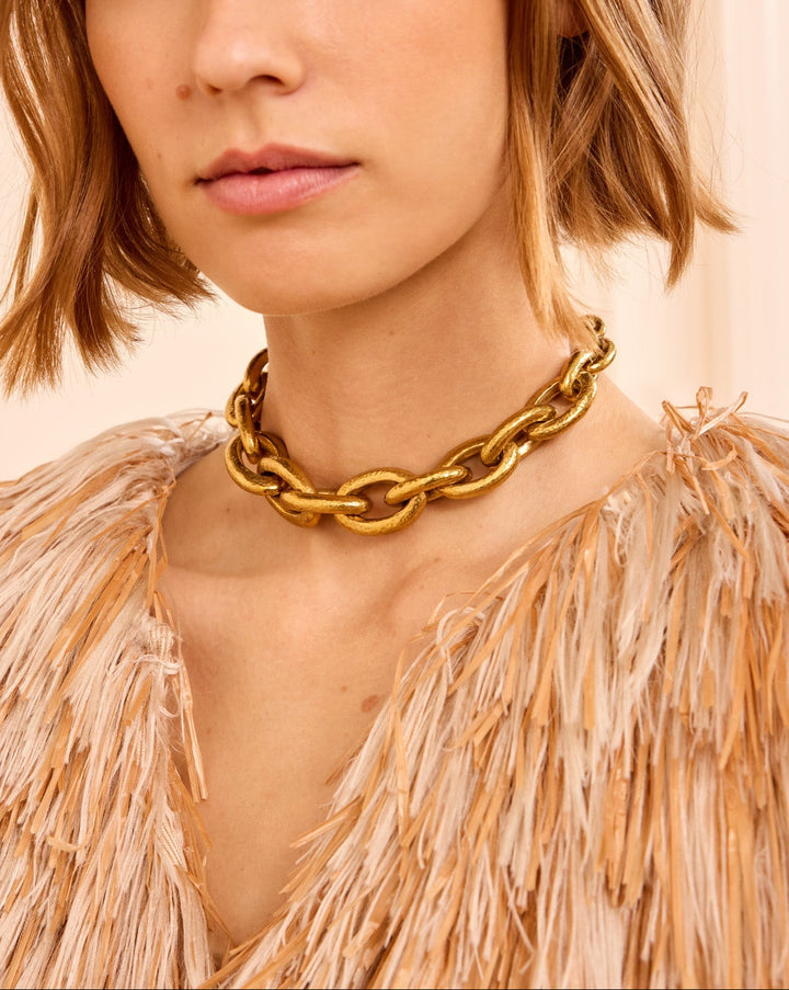 Gradient Oval Necklace | Brass