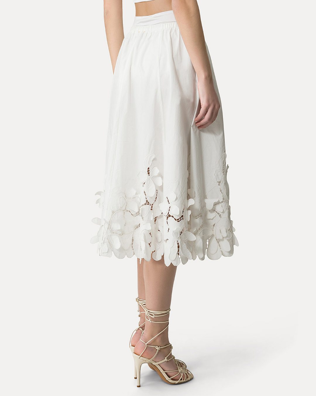 En Fleur Embroidery Skirt | Bianco