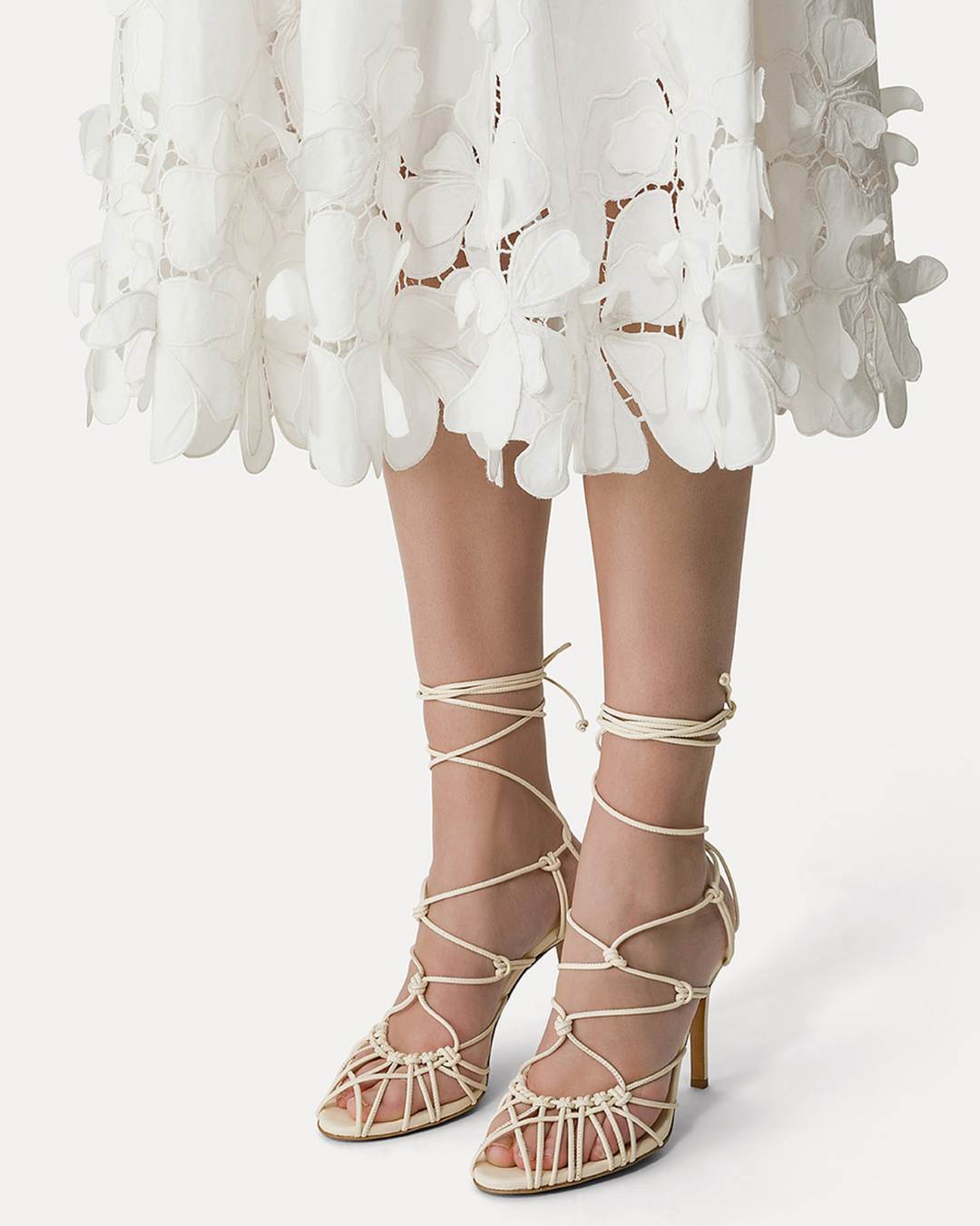 En Fleur Embroidery Skirt | Bianco