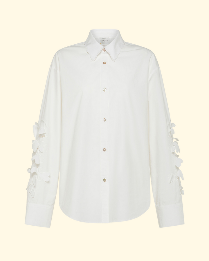 En Fleur Embroidery Shirt | Bianco