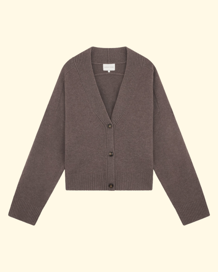 Kaia V Neck Cardigan | Wood