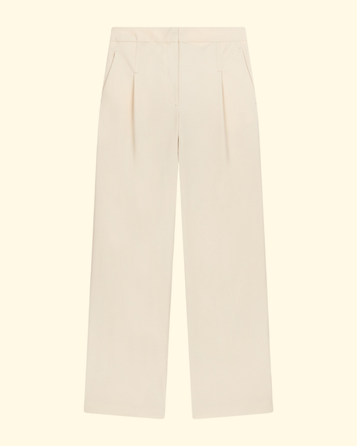 Osilo Tailored Straight Trousers | Chiffon Beige