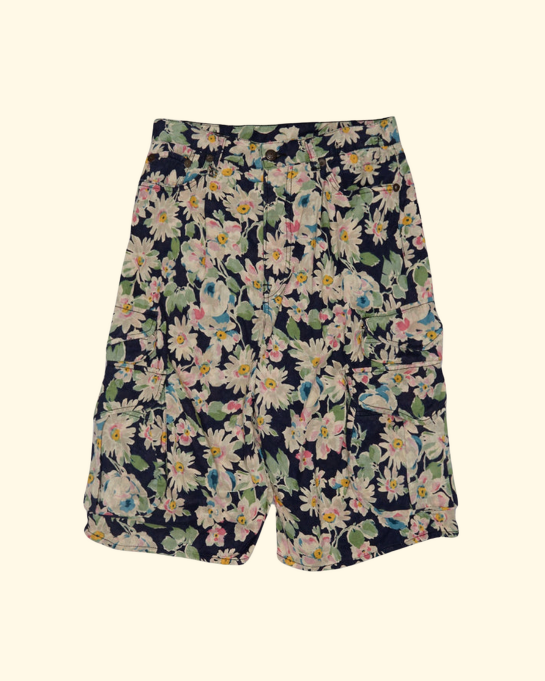 Bermuda Cargo Short | Layered Black Floral