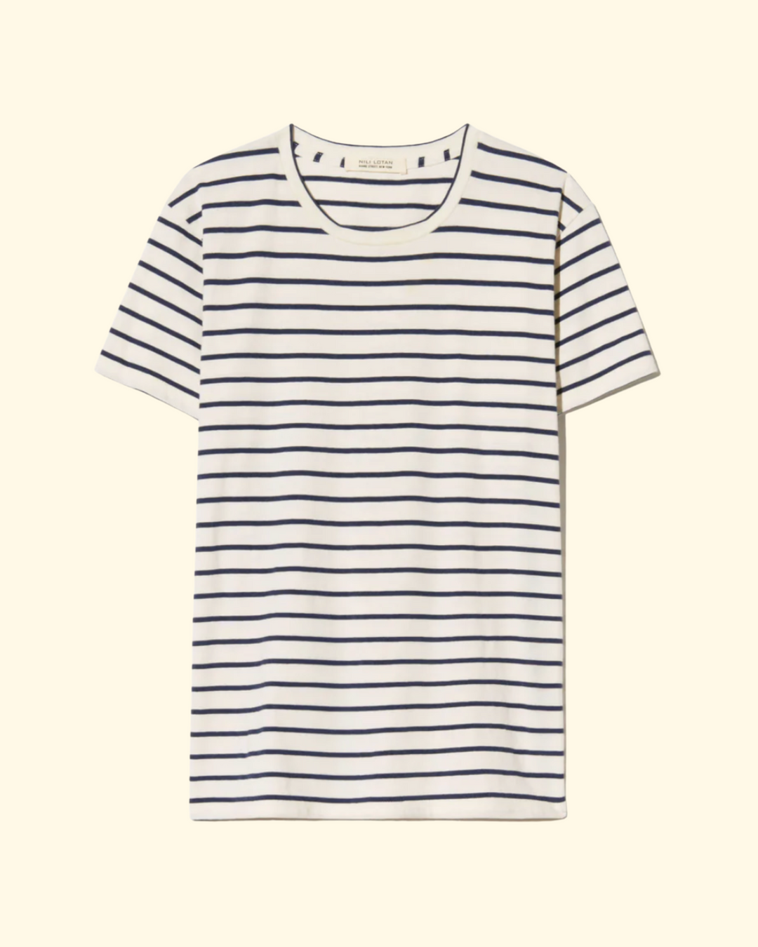 Lana Crewneck Tee | Natural/Navy Stripe