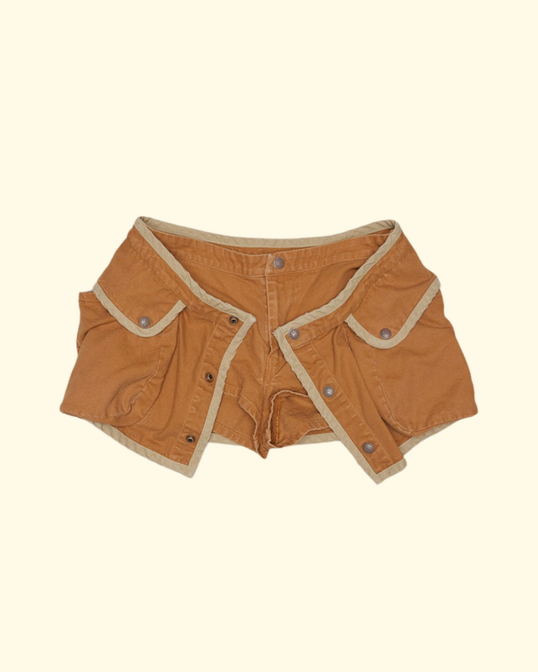 Layered Skort | Light Brown w Khaki