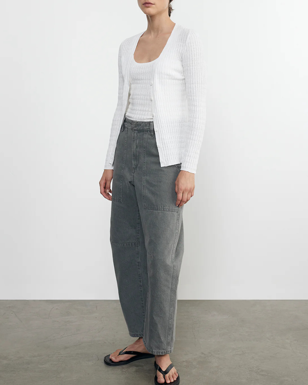 Linen Cotton Sweater Tank | White