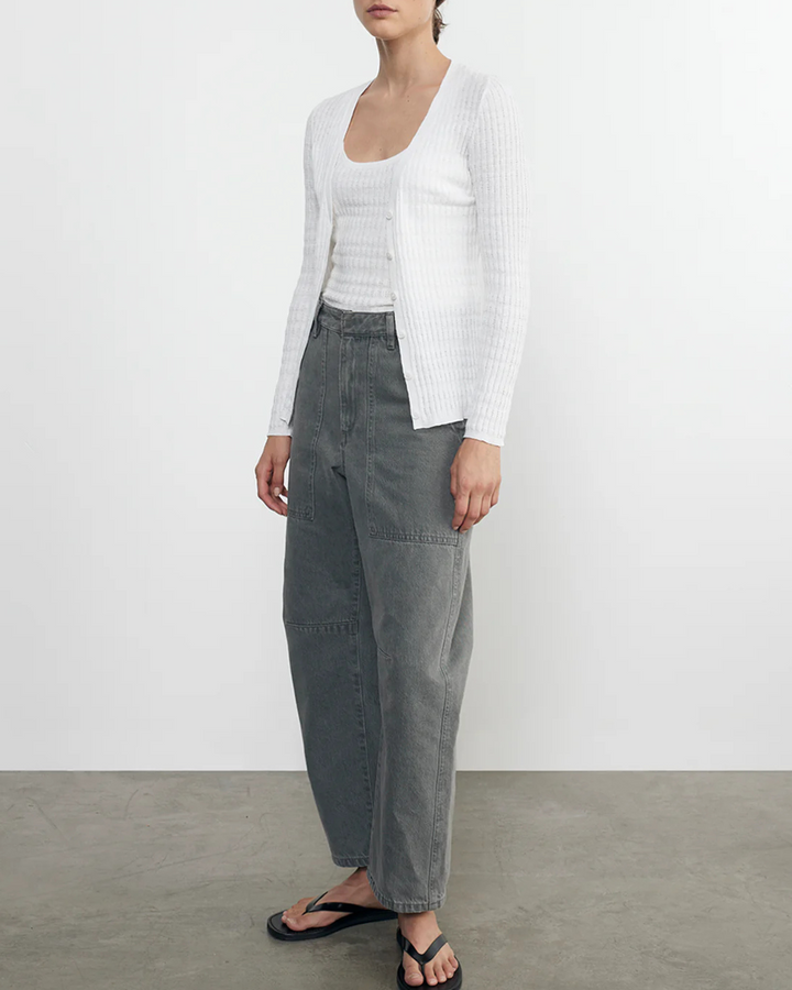 Linen Cotton Sweater Tank | White