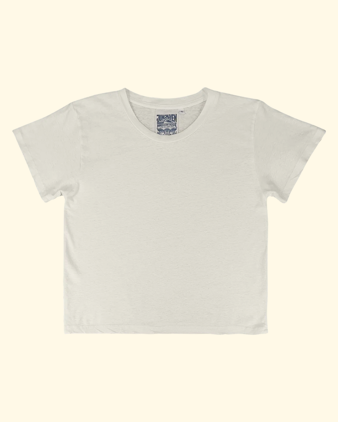 Cropped Loral Tee | Washed White