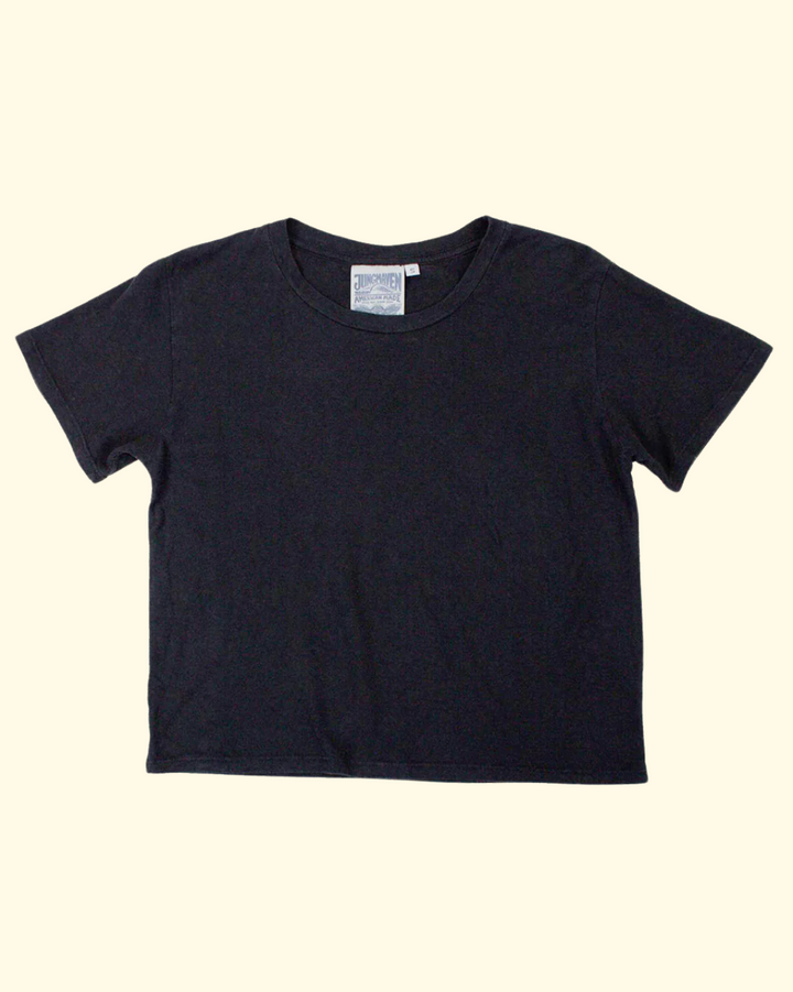 Cropped Loral Tee | Black