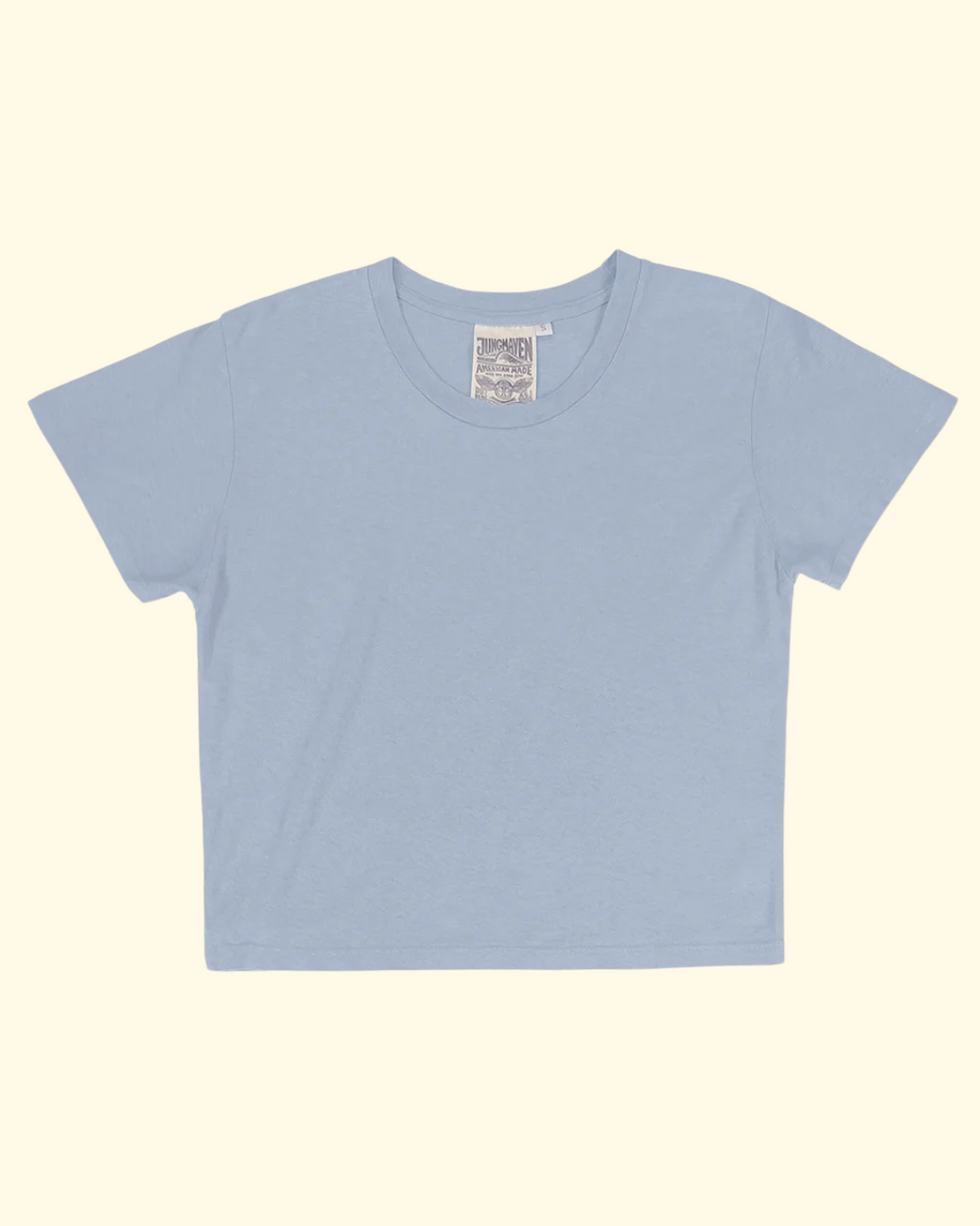 Cropped Loral Tee | Coastal Blue