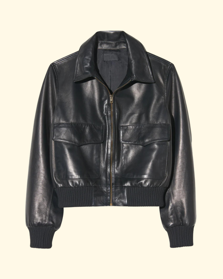 Redley Leather Bomber Jacket | Black