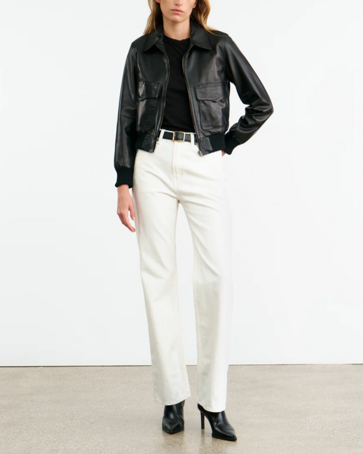 Redley Leather Bomber Jacket | Black