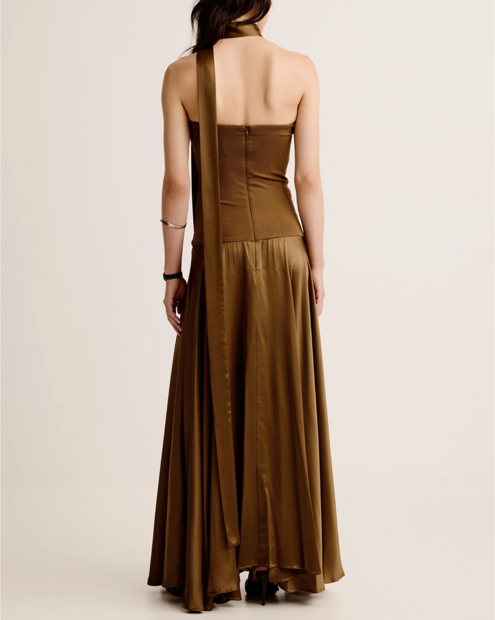 Lili Strapless Dress | Dark Olive