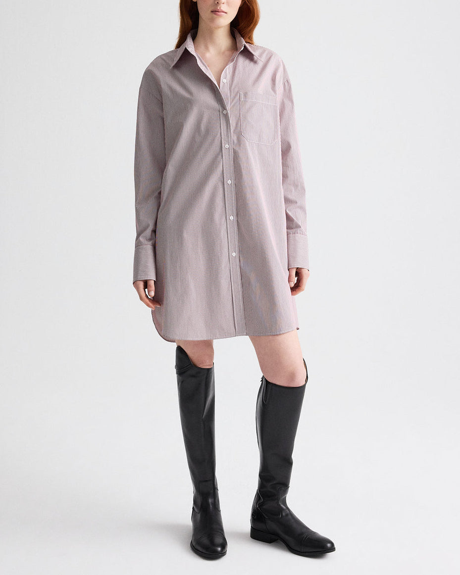 Big Joe Shirt Dress | White/Wine