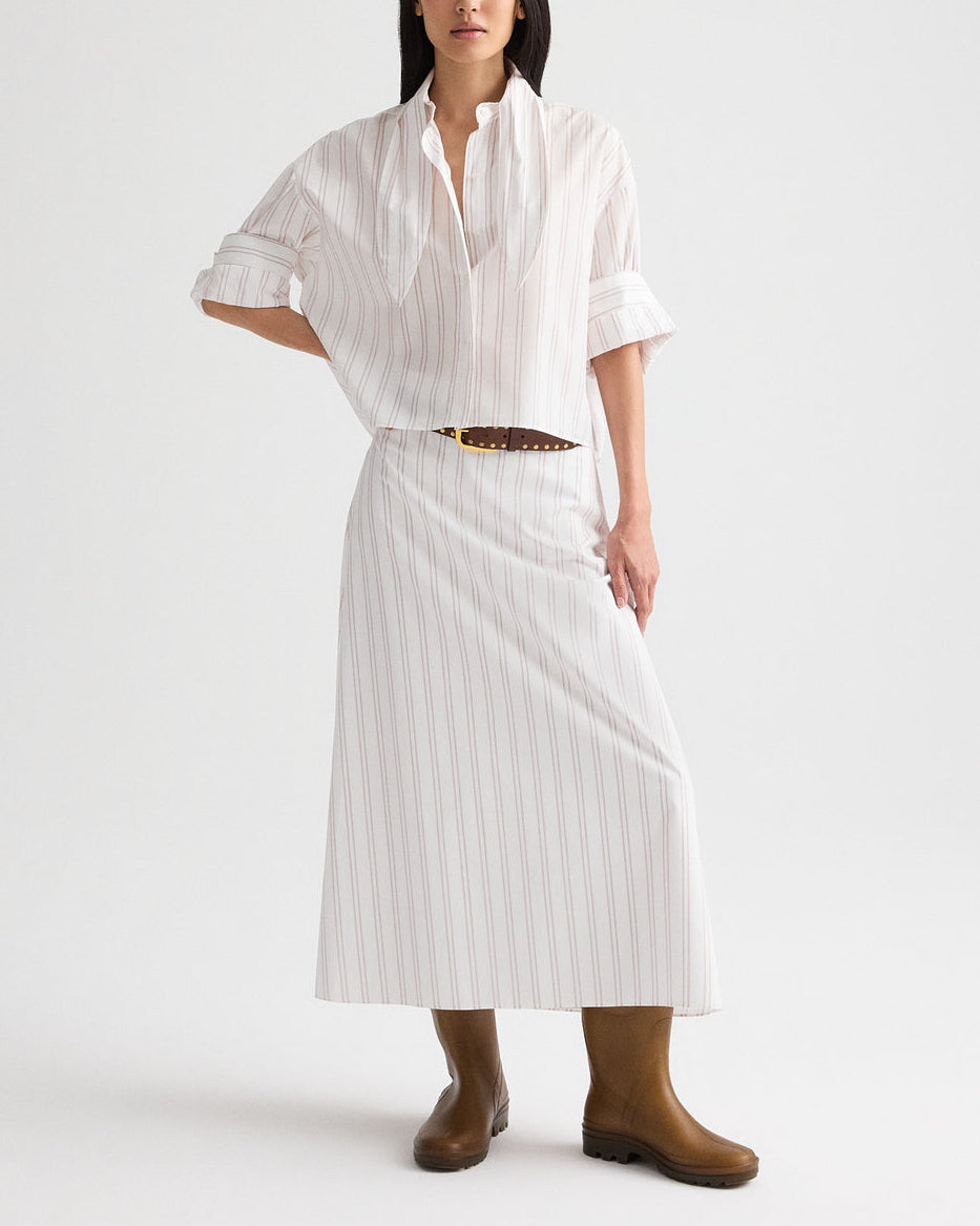 The A-Line Skirt | White/Wine