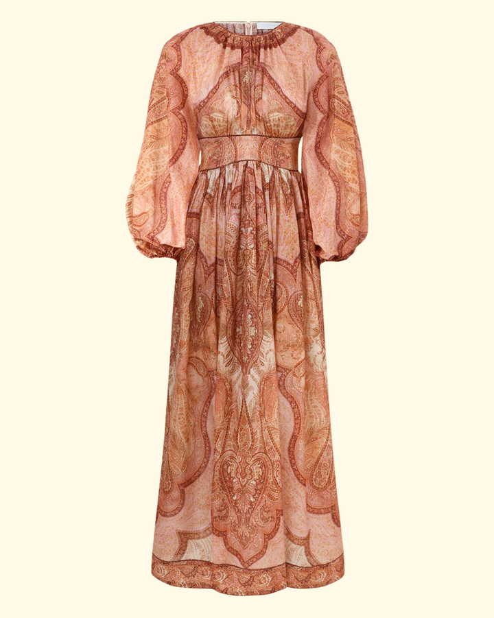 Wanderlust Long Sleeve Midi | Tapestry Burgundy