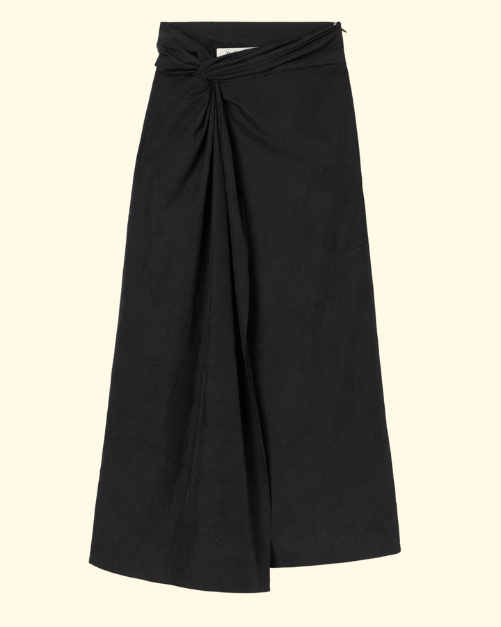 Sarong Textured Skirt | Black