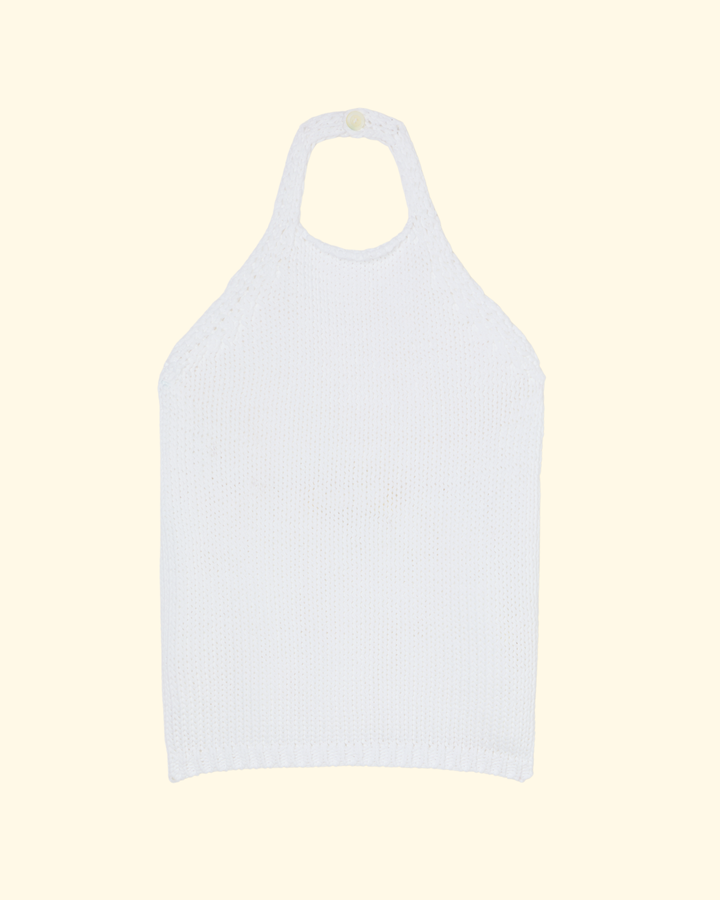 Chunky Knit Halter Top | Optic White