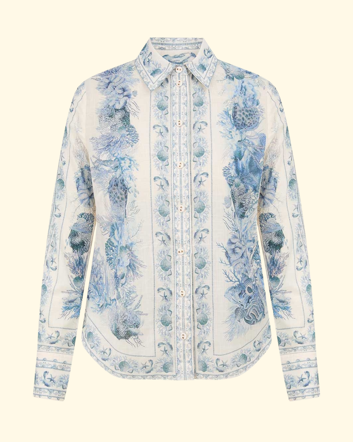 Wanderlust Body Shirt | Blue Toile