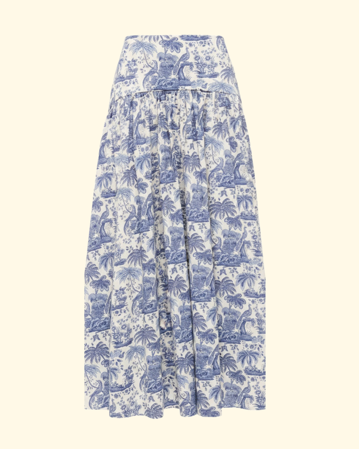Procida Skirt | Blue Toile