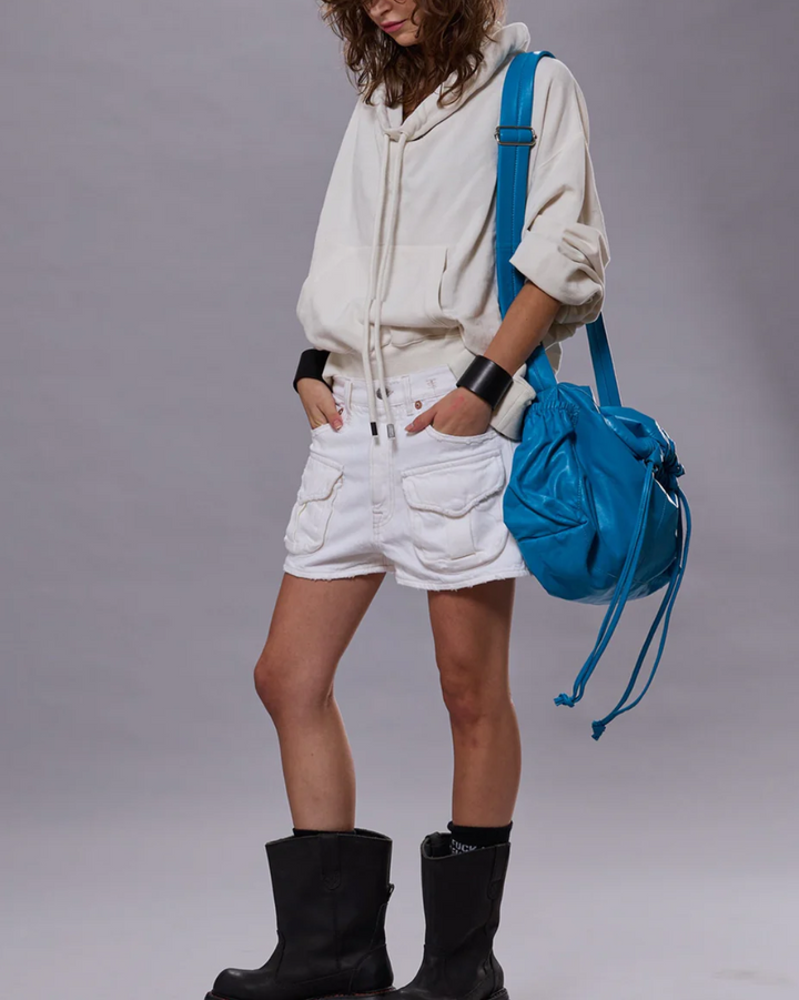 Funnel Neck Cropped Popover | Ecru