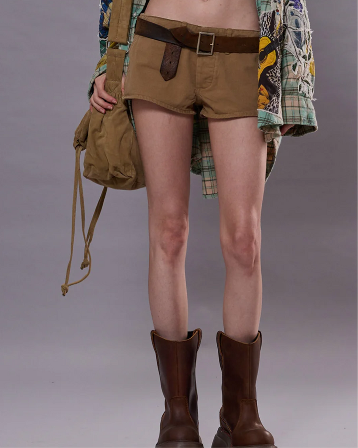 Micro Chino Short | Khaki Slubby Twill