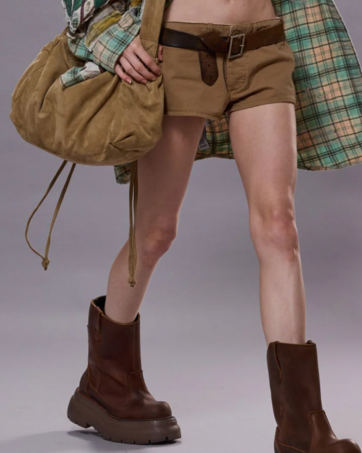 Micro Chino Short | Khaki Slubby Twill