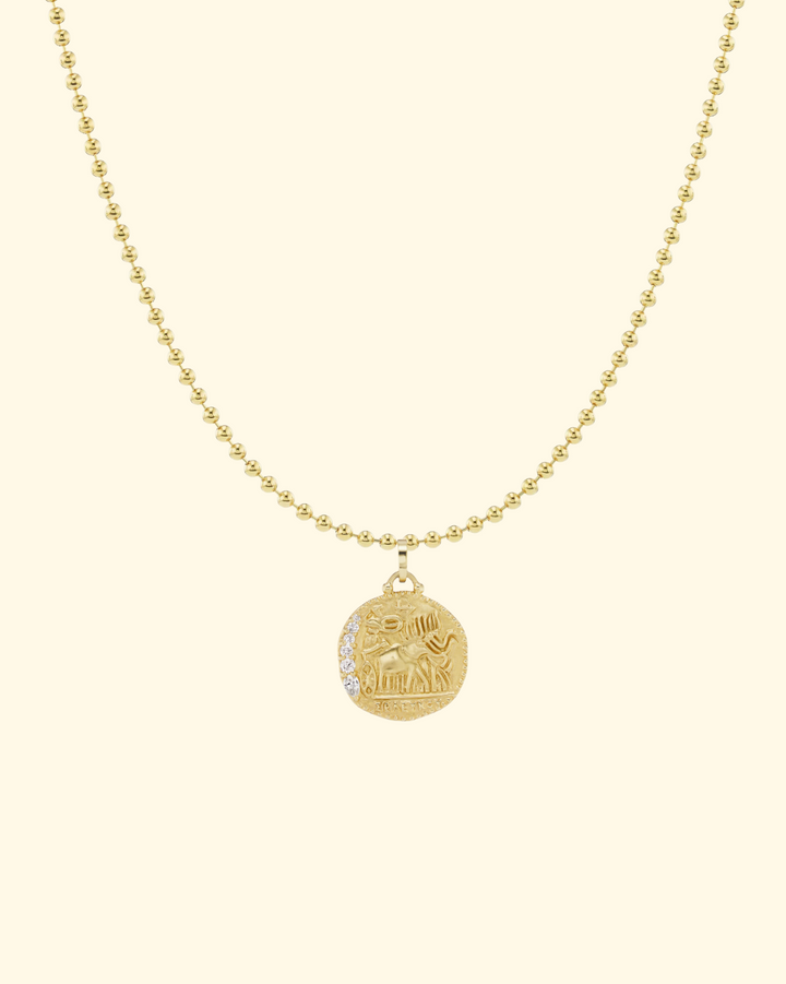 Elephant Quadriga Talisman Charm | 2mm Caviar Chain