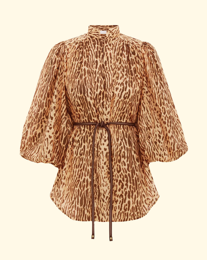 Cascadian Tunic Dress | Tan Leopard