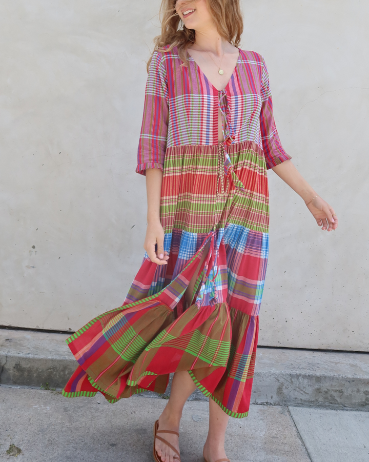 Rudra Cotton Dress | Red