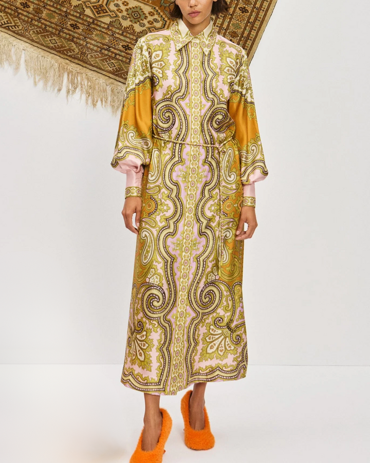 Clemenza Silk Shirtdress | Multi