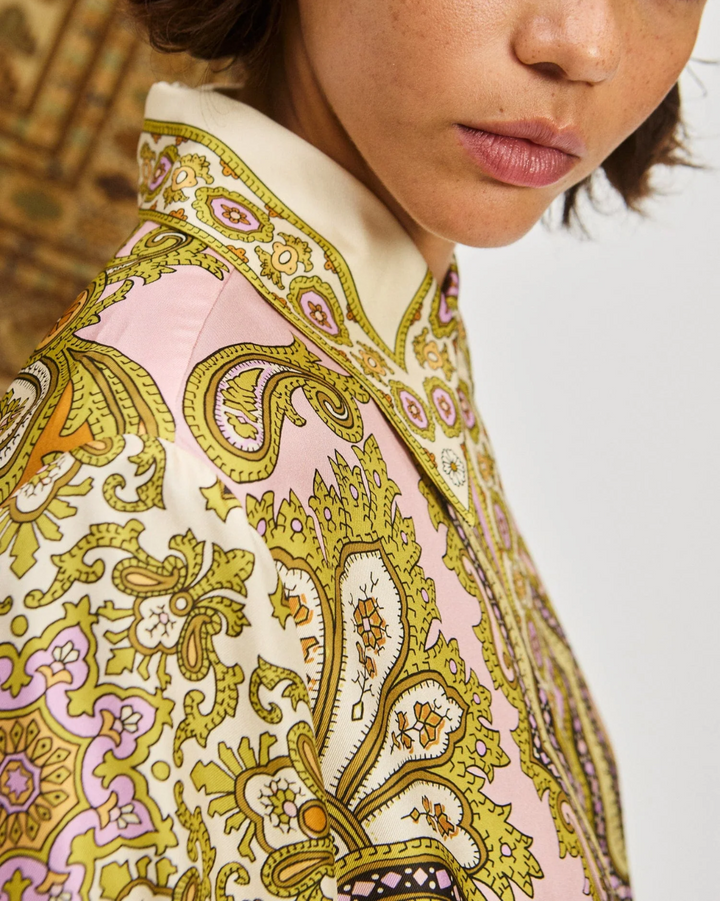 Clemenza Silk Shirtdress | Multi