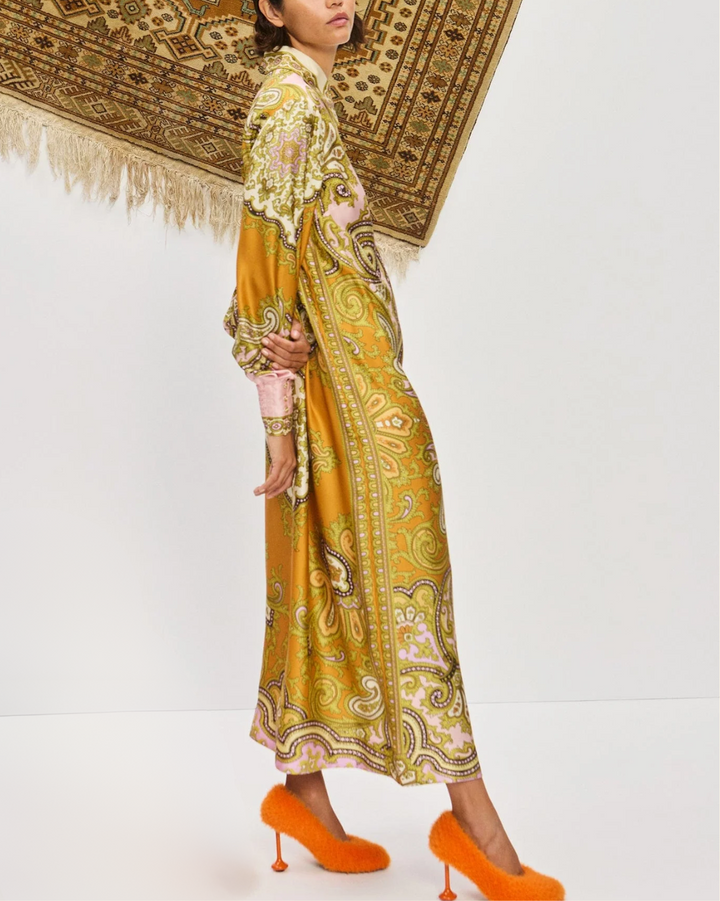 Clemenza Silk Shirtdress | Multi