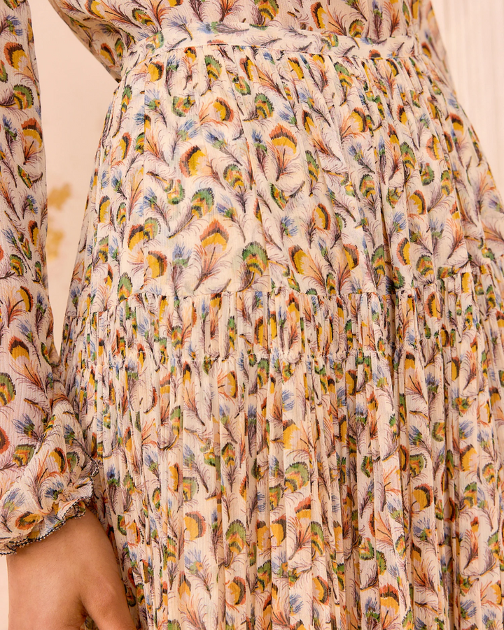 Gaelle Silk High Waist Maxi Skirt | Swan