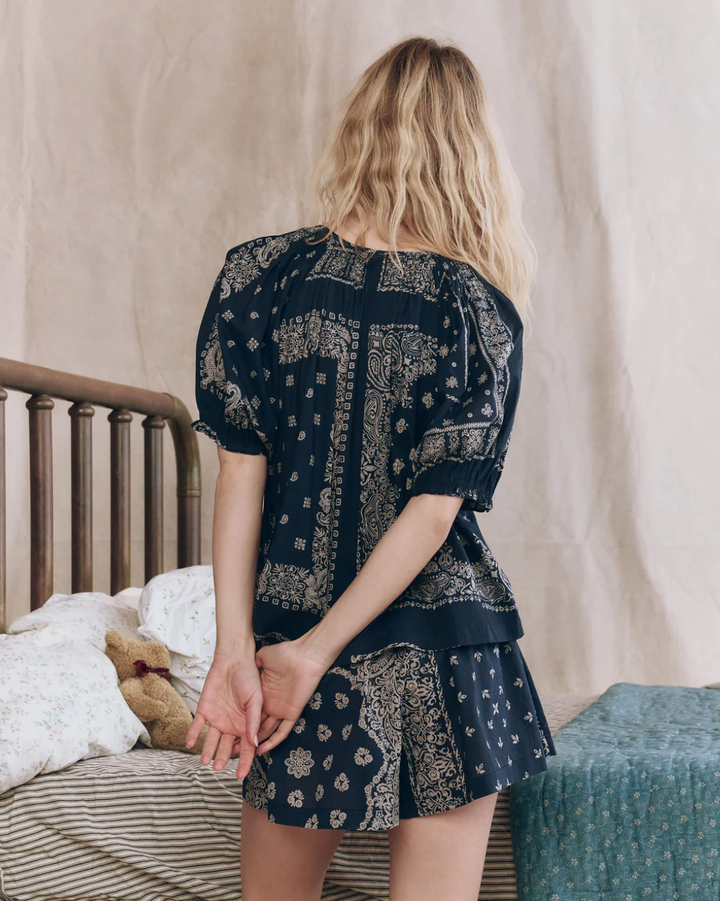 The Smocked Sleep Short | Bandana Patchwork