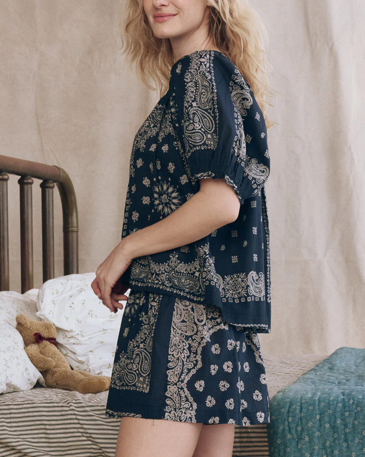 The Smocked Sleep Short | Bandana Patchwork