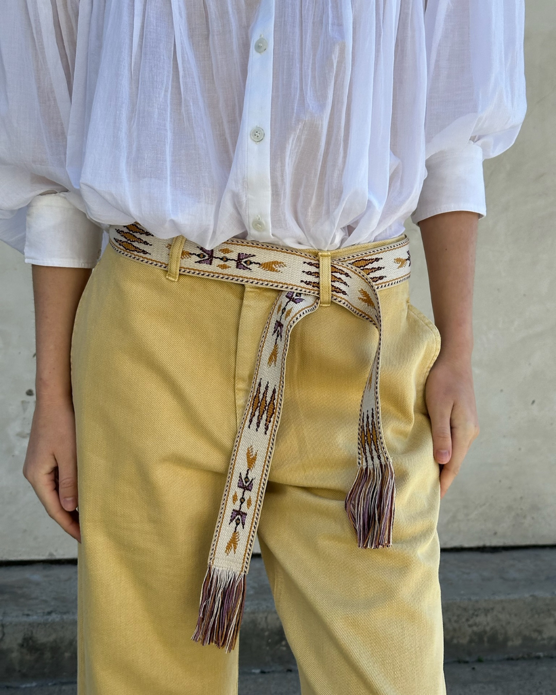 Etka Belt | Ecru/Yellow