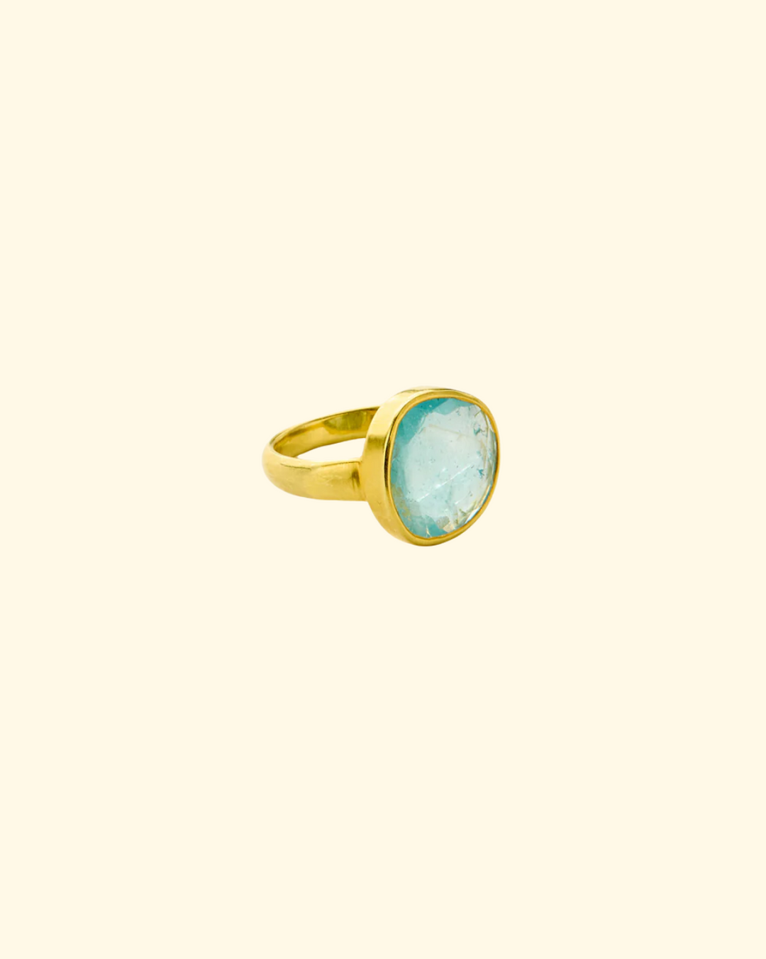 Cerulean Greek Ring | 18K YG & Aquamarine