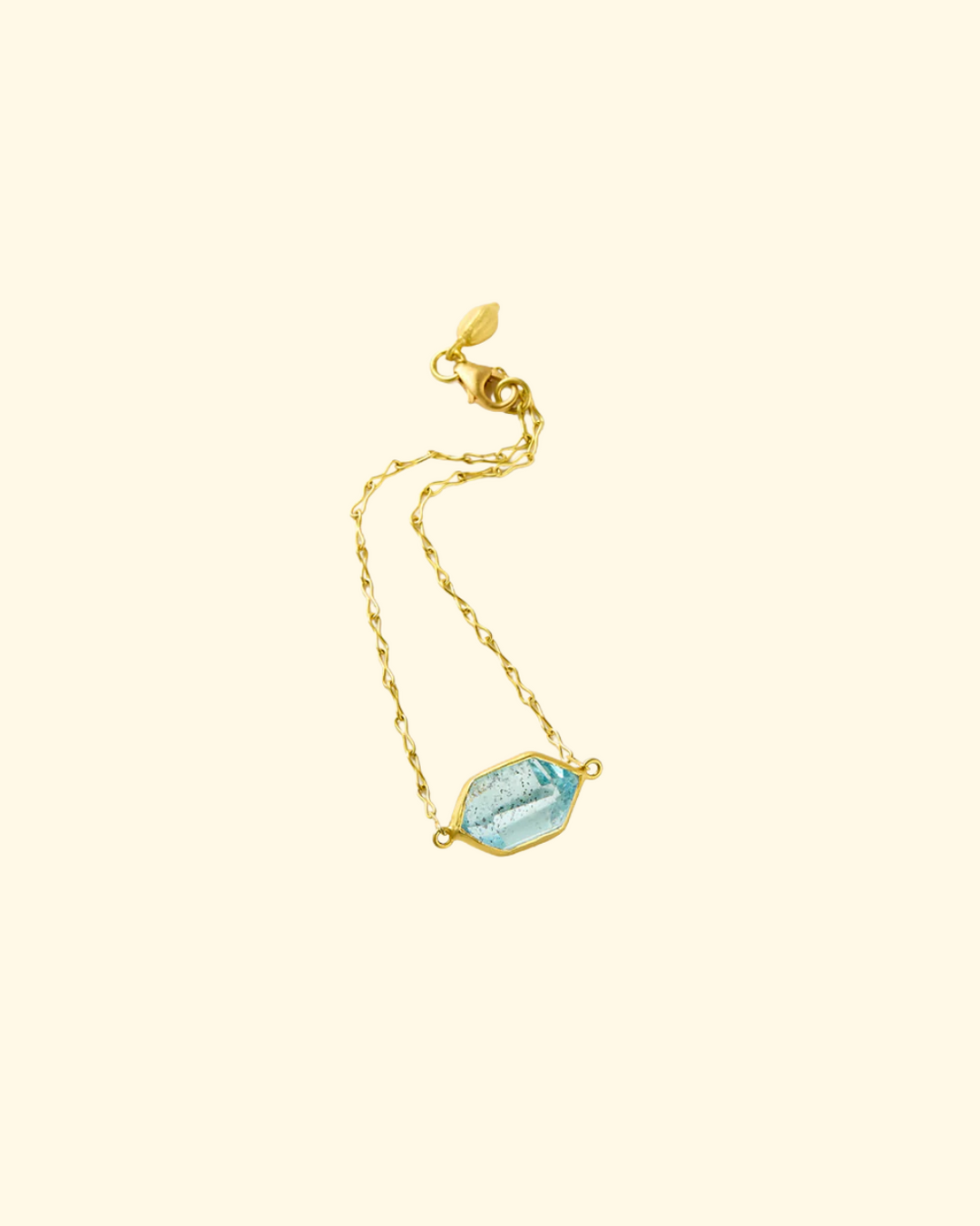 Cerulean Single Stone Bracelet | 18K YG & Aquamarine