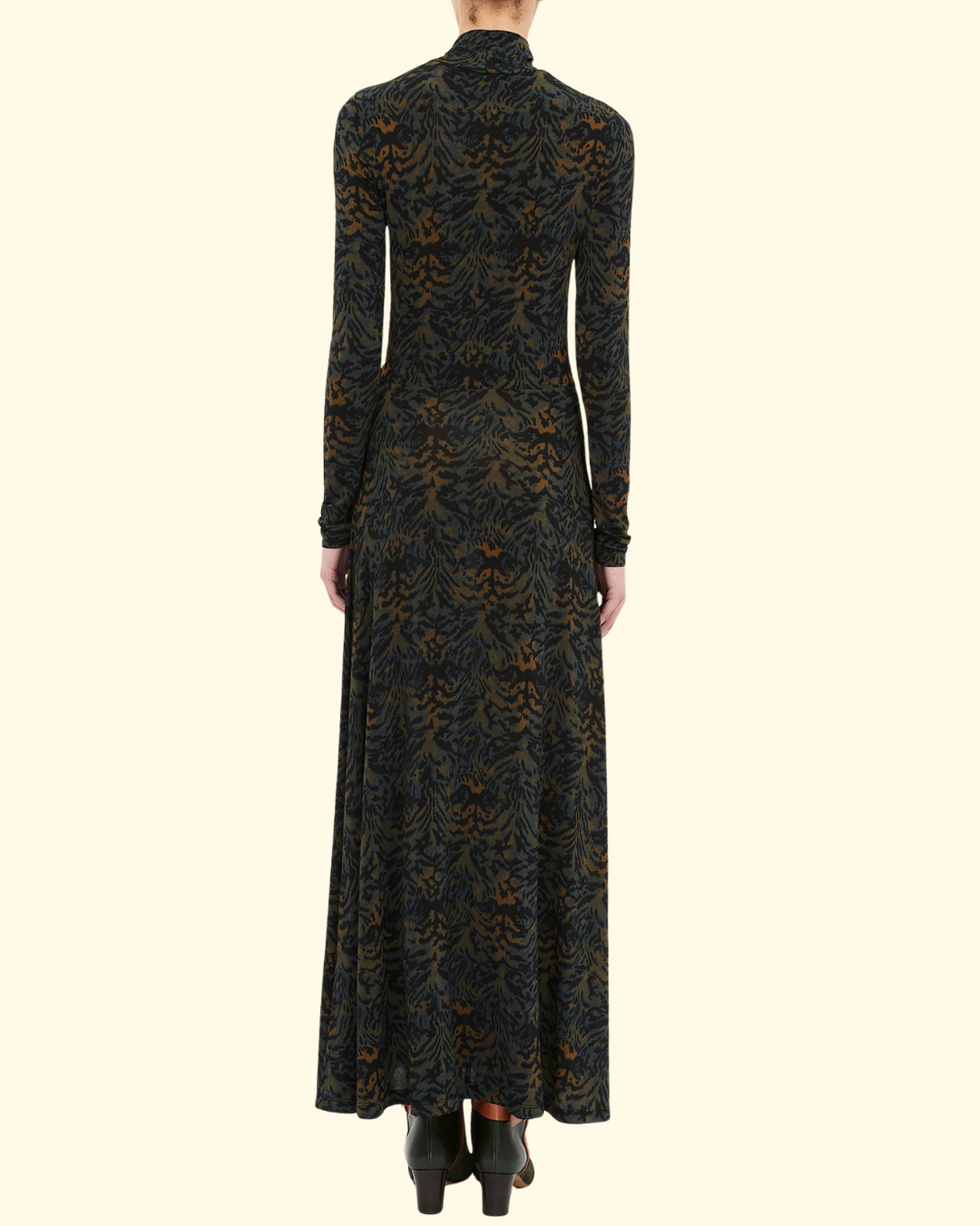 Koa Jersey Ruched Front Turtleneck Dress | Desert Jasper