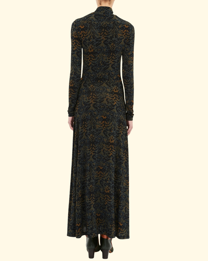 Koa Jersey Ruched Front Turtleneck Dress | Desert Jasper