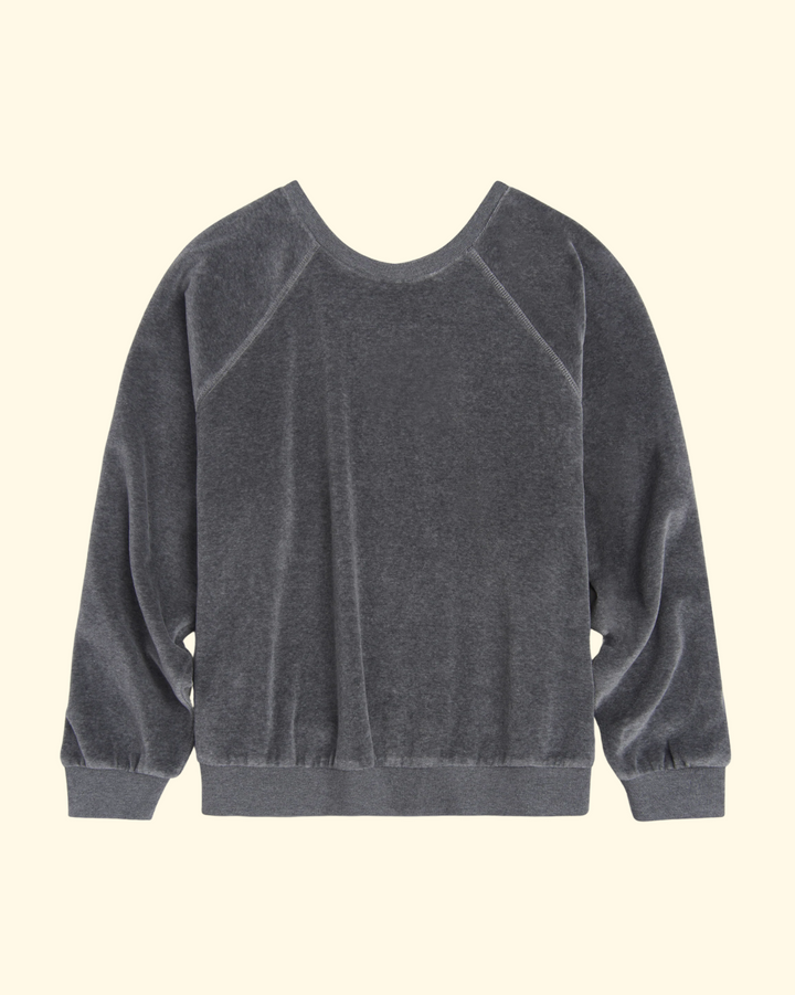 Samos Oversize Sweatshirt Velour | Charcoal Heather