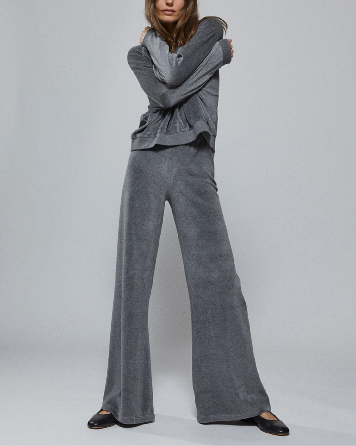 Samos Oversize Sweatshirt Velour | Charcoal Heather