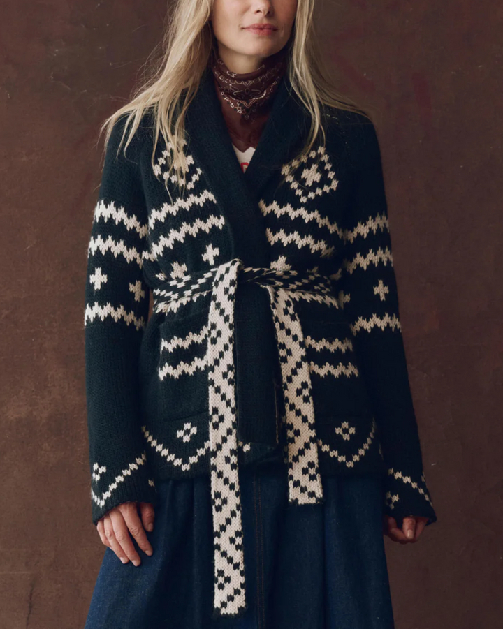 The Reversible Shepherd Cardigan | Navy/Cream