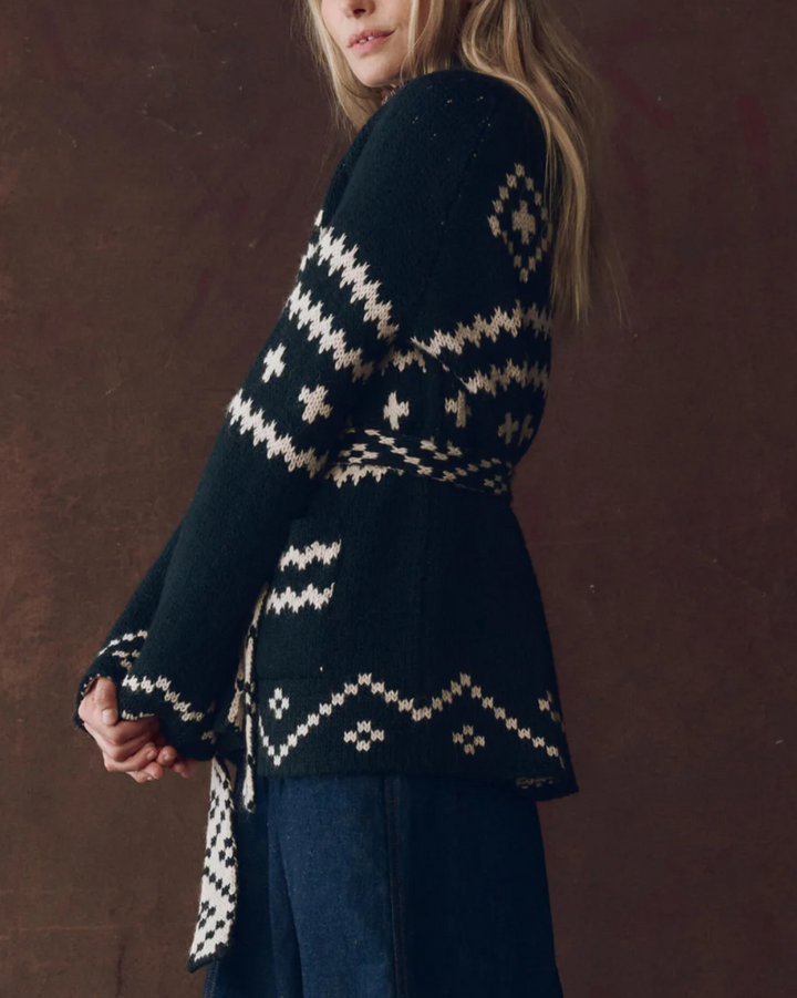The Reversible Shepherd Cardigan | Navy/Cream