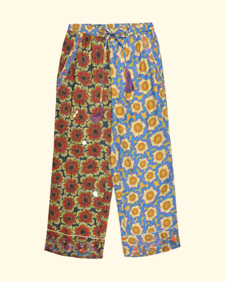 Opium Pants | Blue/Red Print