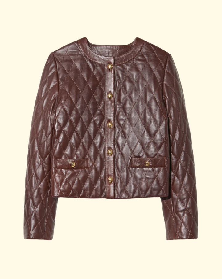Amy Leather Jacket | Bordeaux